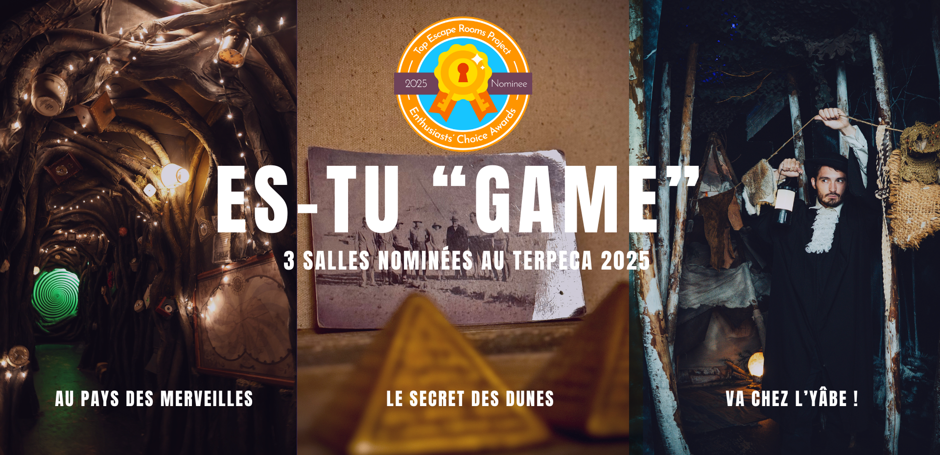 3 salles d'évasion de A Double Tour sont nommées meilleures salles du monde au top TERPECA 2025