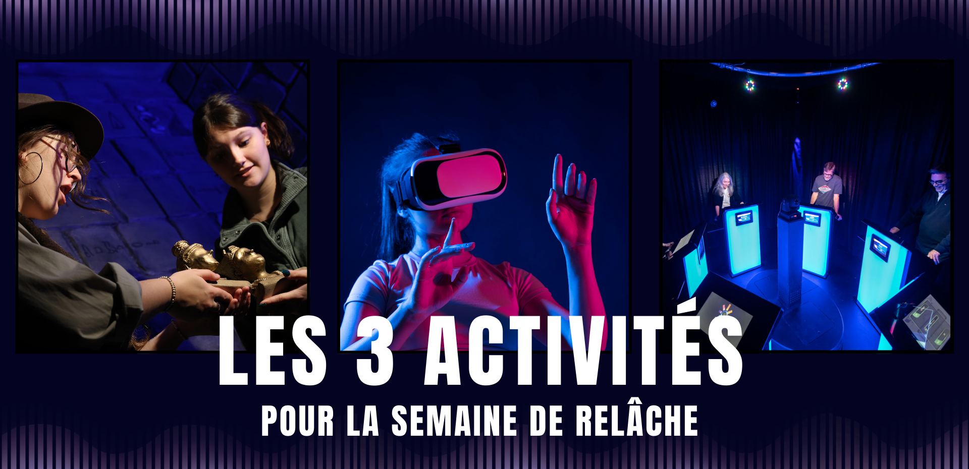 À Double Tour propose trois activités pour la semaine de relâche à Saint-Roch : jeux d’évasion immersifs, expériences en réalité virtuelle et Music Quiz interactif, parfaits pour s’amuser en famille ou entre amis.